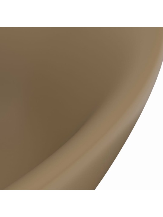 Luxusní umyvadlo přepad oválné matné krémové 58,5x39cm keramika