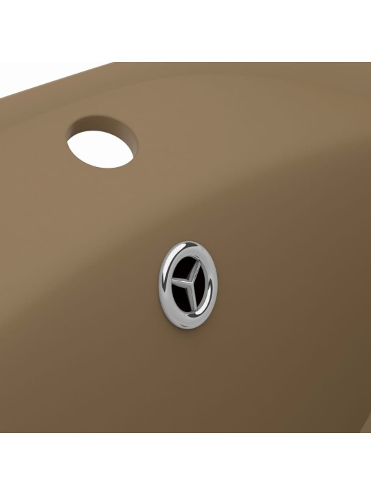 Luxusní umyvadlo přepad oválné matné krémové 58,5x39cm keramika