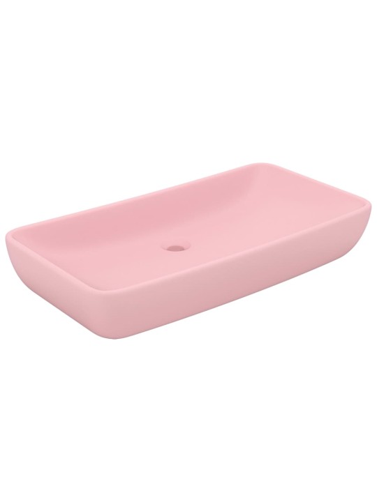 Luxusní umyvadlo obdélníkové matné růžové 71 x 38 cm keramické