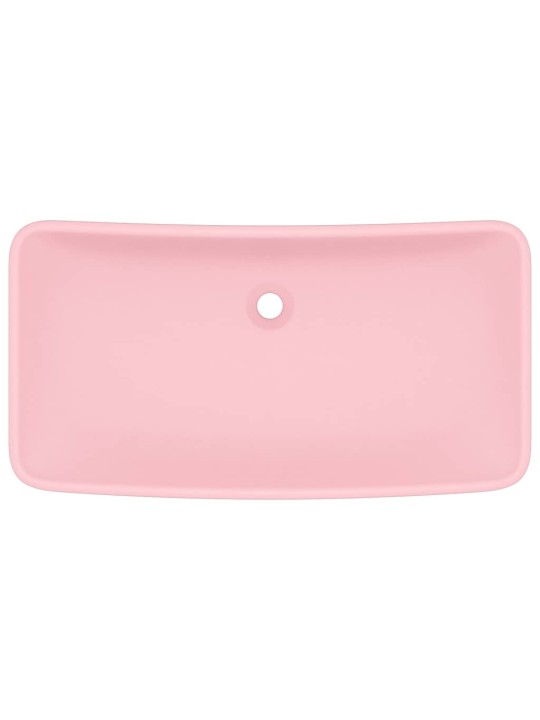 Luxusní umyvadlo obdélníkové matné růžové 71 x 38 cm keramické