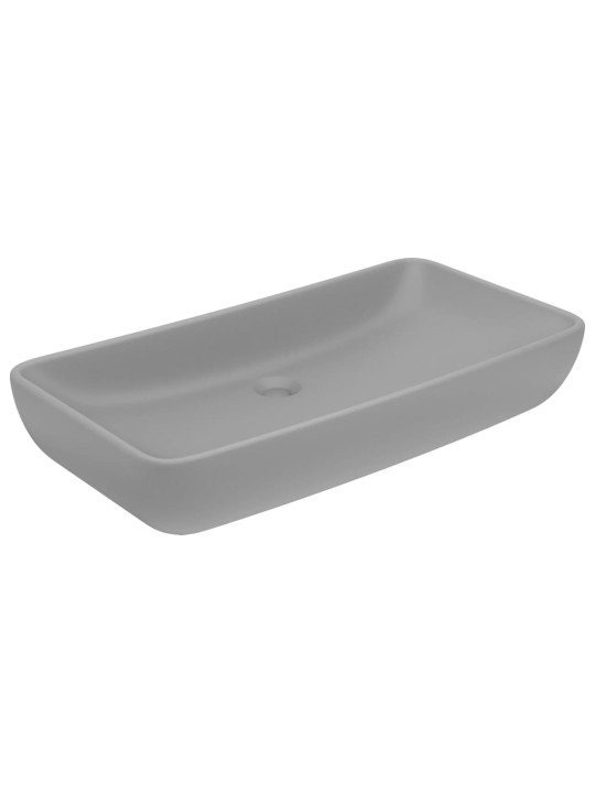Luxusní umyvadlo obdélníkové matné světle šedé 71x38cm keramika