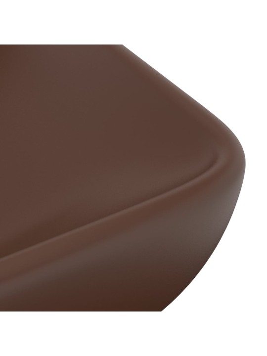 Luxusní umyvadlo obdélníkové matné tmavě hnědé 71x38cm keramika