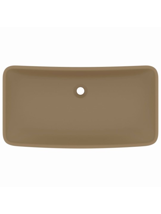 Luxusní umyvadlo obdélníkové matné krémové 71 x 38 cm keramické