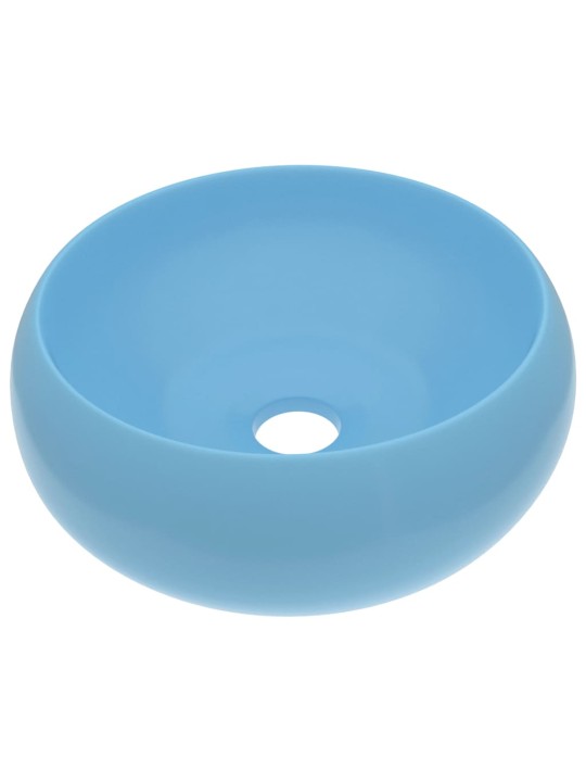 Luxusní umyvadlo kulaté matné světle modré 40 x 15 cm keramické