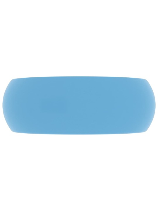 Luxusní umyvadlo kulaté matné světle modré 40 x 15 cm keramické