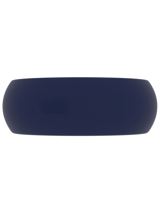 Luxusní umyvadlo kulaté matné tmavě modré 40 x 15 cm keramické