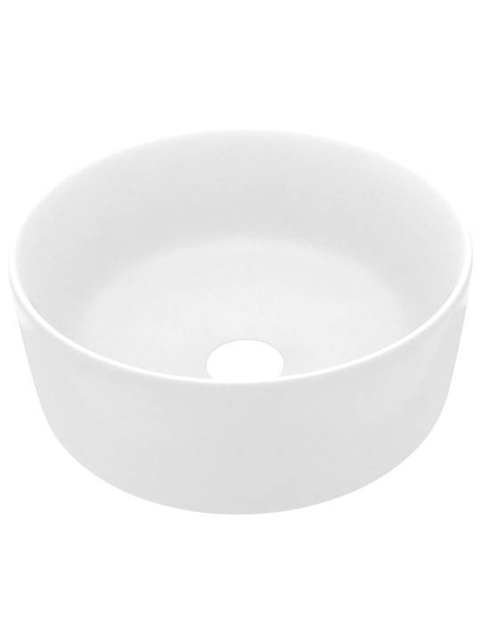Luxusní umyvadlo kulaté matné bílé 40 x 15 cm keramické