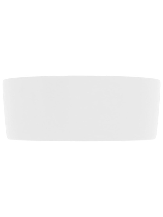 Luxusní umyvadlo kulaté matné bílé 40 x 15 cm keramické