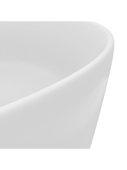 Luxusní umyvadlo kulaté matné bílé 40 x 15 cm keramické