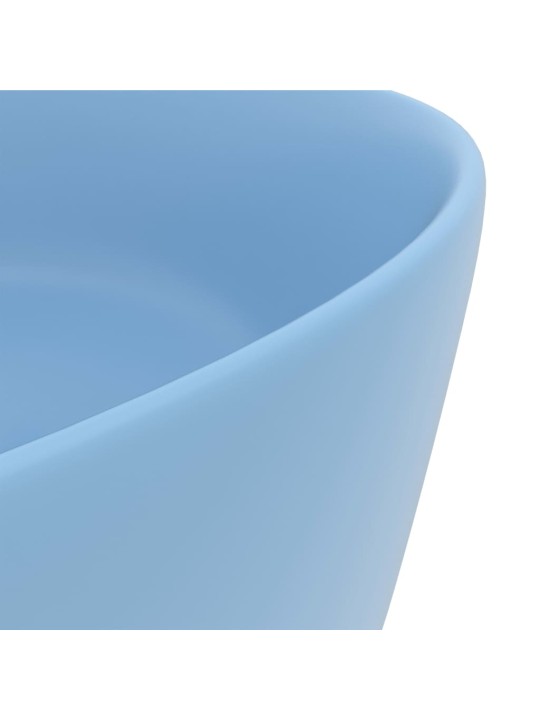 Luxusní umyvadlo kulaté matné světle modré 40 x 15 cm keramické