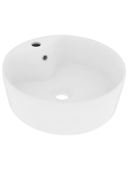 Luxusní umyvadlo s přepadem matné bílé 36 x 13 cm keramické