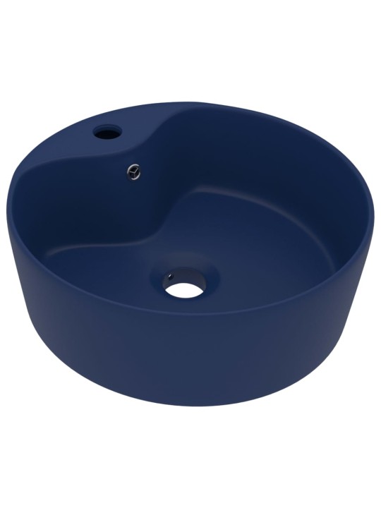 Luxusní umyvadlo přepad matné tmavě modré 36 x 13 cm keramické