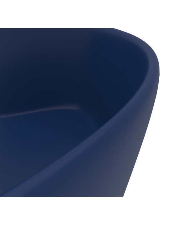 Luxusní umyvadlo přepad matné tmavě modré 36 x 13 cm keramické
