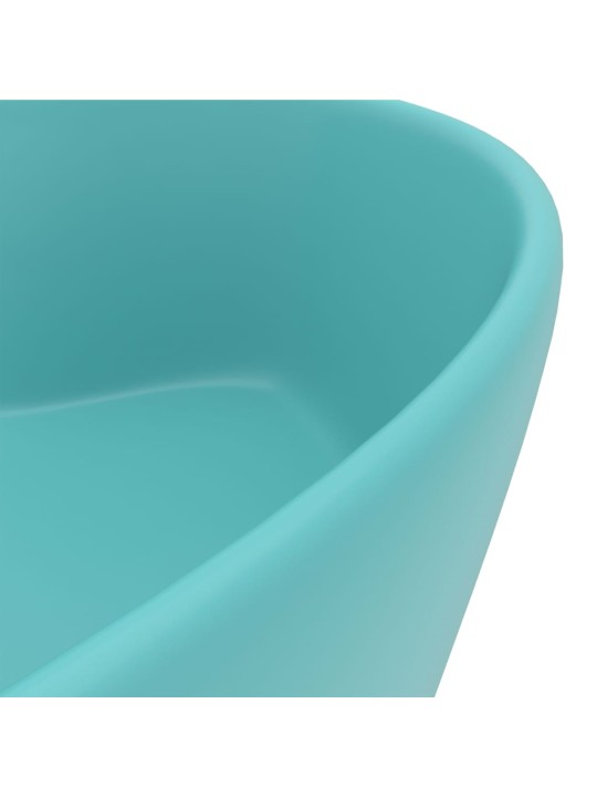 Luxusní umyvadlo přepad matné světle zelené 36x13 cm keramické