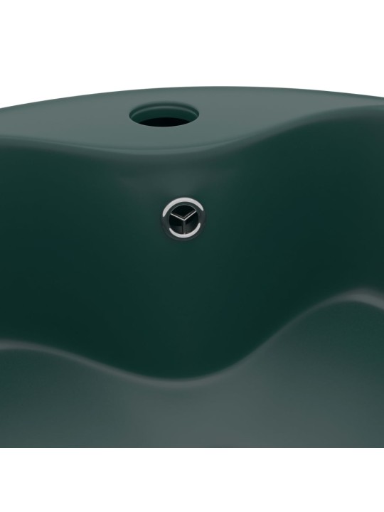 Luxusní umyvadlo přepad matné tmavě zelené 36 x 13 cm keramické