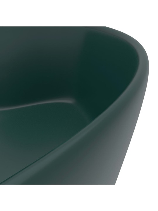 Luxusní umyvadlo přepad matné tmavě zelené 36 x 13 cm keramické