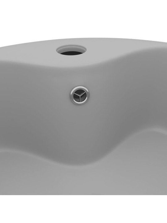 Luxusní umyvadlo přepad matné světle šedé 36 x 13 cm keramické
