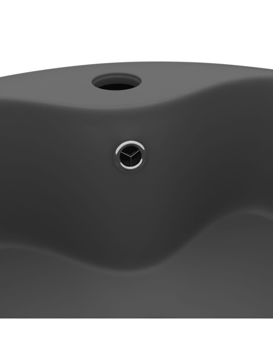 Luxusní umyvadlo přepad matné tmavě šedé 36 x 13 cm keramické