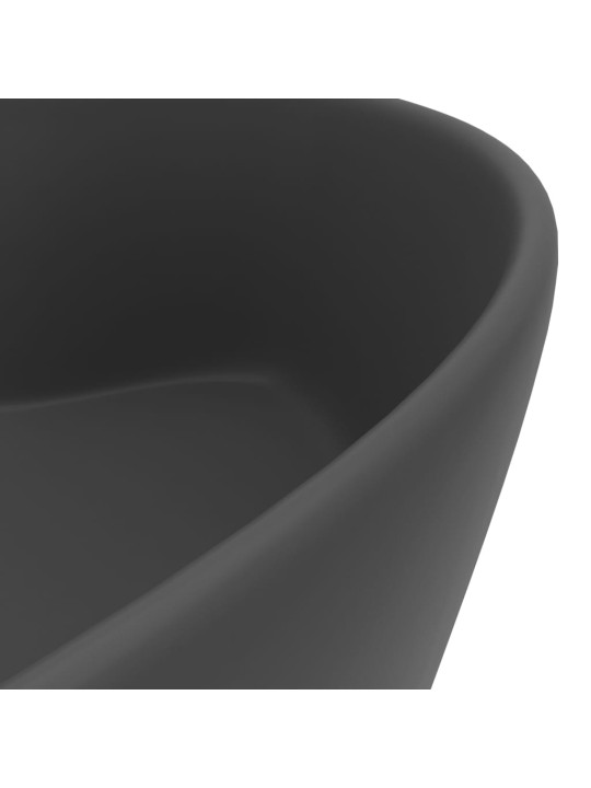 Luxusní umyvadlo přepad matné tmavě šedé 36 x 13 cm keramické