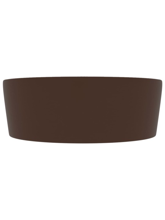 Luxusní umyvadlo přepad matné tmavě hnědé 36 x 13 cm keramické