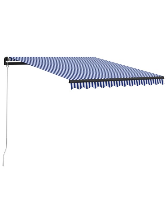 Ručně zatahovací markýza 350 x 250 cm modrobílá