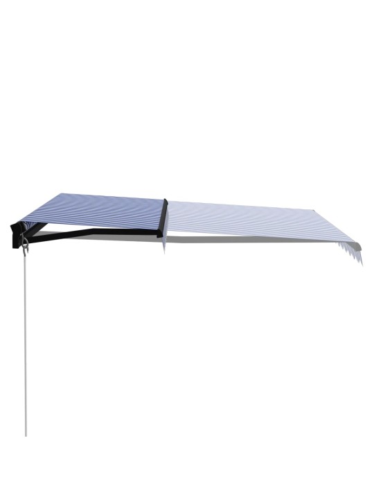 Ručně zatahovací markýza 350 x 250 cm modrobílá