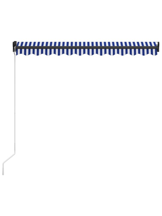 Ručně zatahovací markýza 350 x 250 cm modrobílá