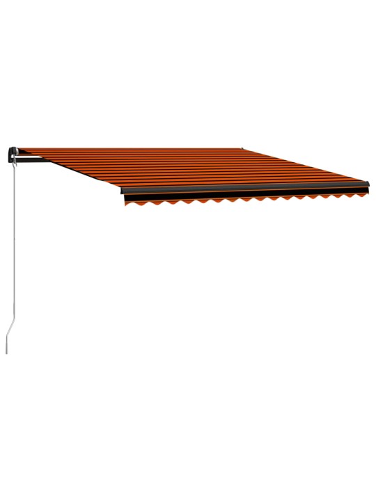 Ručně zatahovací markýza 450 x 300 cm oranžovo-hnědá