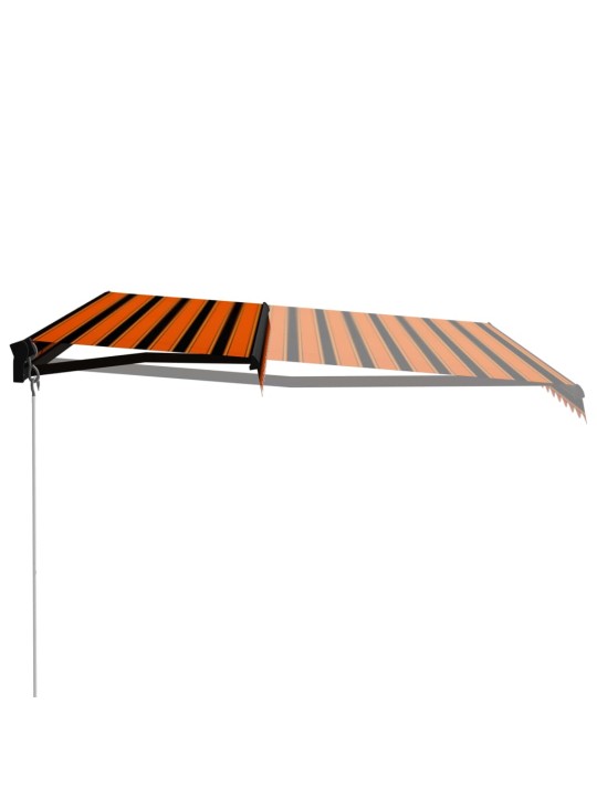 Ručně zatahovací markýza 450 x 300 cm oranžovo-hnědá