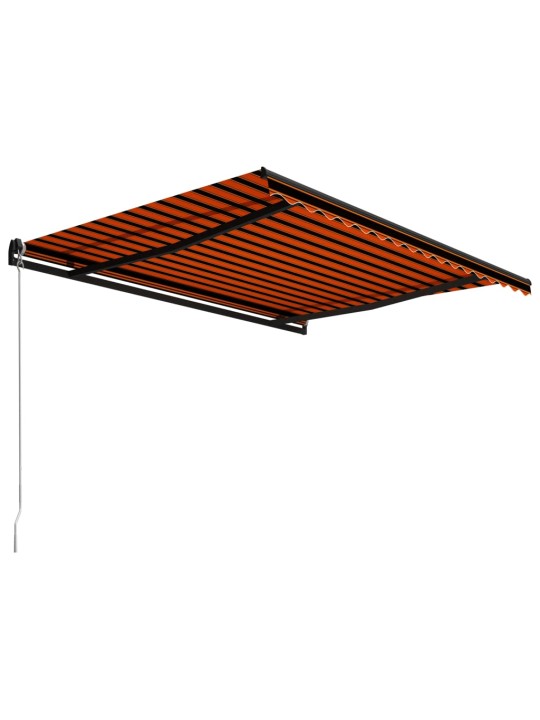 Ručně zatahovací markýza 450 x 300 cm oranžovo-hnědá