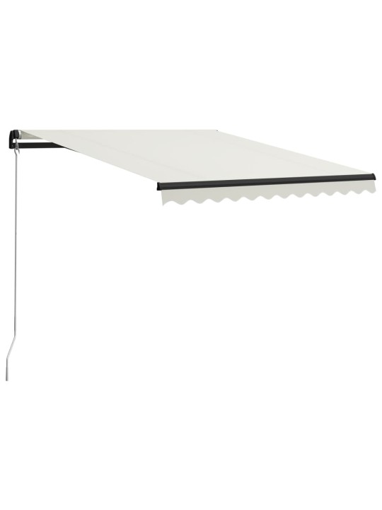 Ručně zatahovací markýza s LED světlem 300 x 250 cm krémová