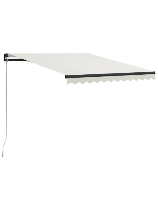 Ručně zatahovací markýza s LED světlem 300 x 250 cm krémová