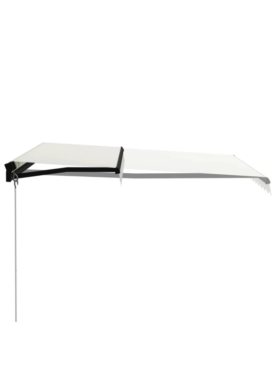 Ručně zatahovací markýza s LED světlem 300 x 250 cm krémová