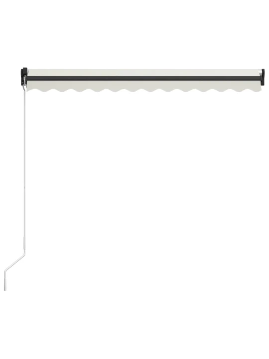 Ručně zatahovací markýza s LED světlem 300 x 250 cm krémová