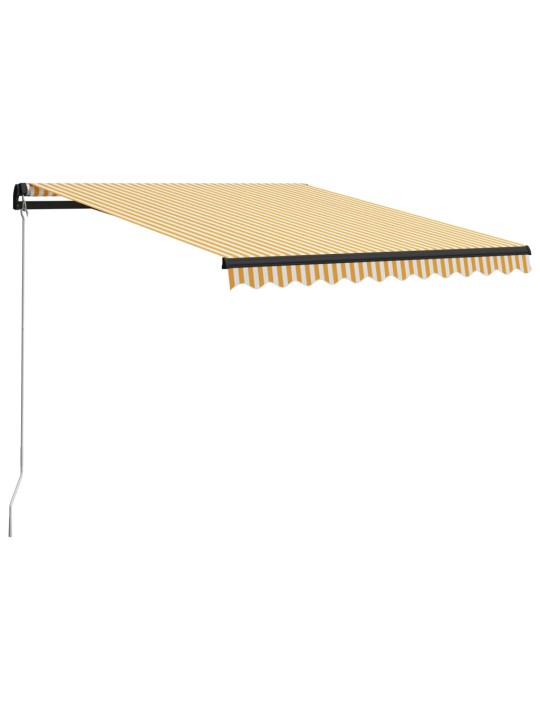 Ručně zatahovací markýza s LED světlem 300 x 250 cm žluto-bílá
