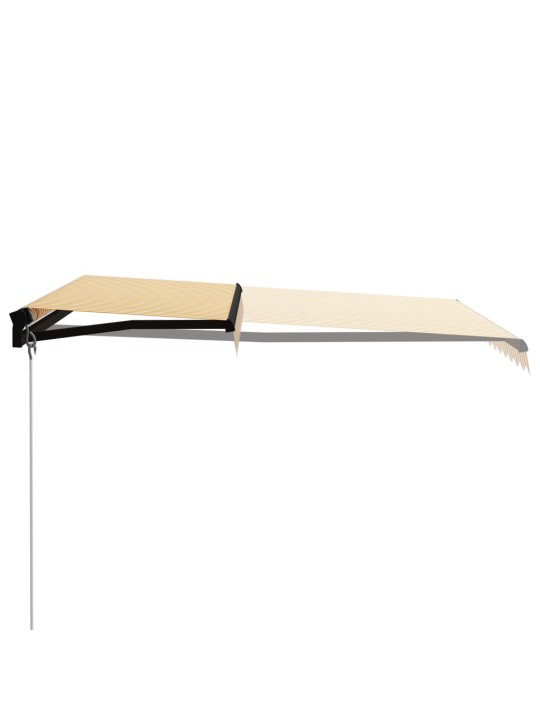 Ručně zatahovací markýza s LED světlem 300 x 250 cm žluto-bílá