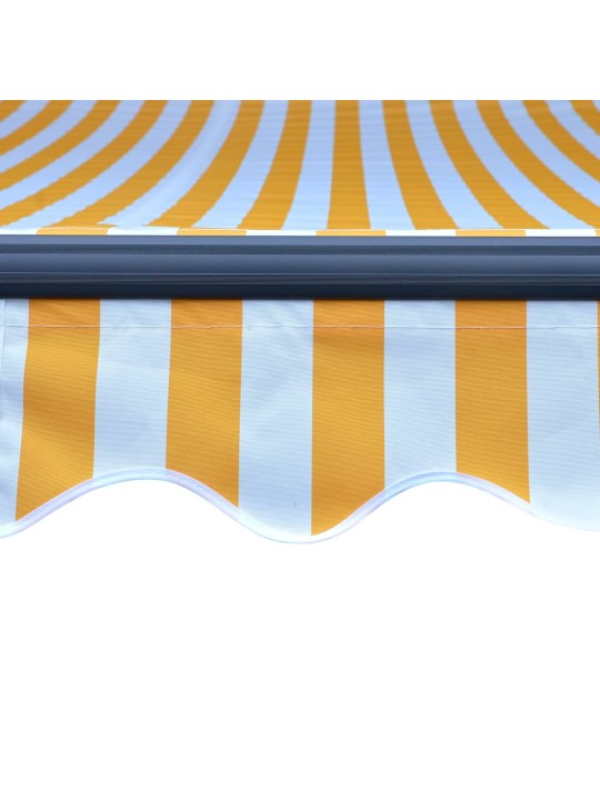 Ručně zatahovací markýza s LED světlem 300 x 250 cm žluto-bílá