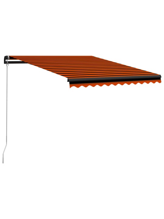 Ručně zatahovací markýza LED světlo 300x250 cm oranžová a hnědá