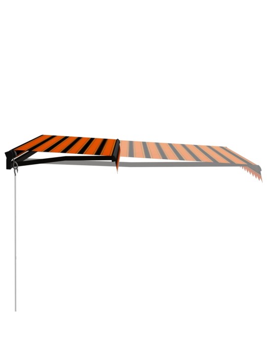Ručně zatahovací markýza LED světlo 300x250 cm oranžová a hnědá