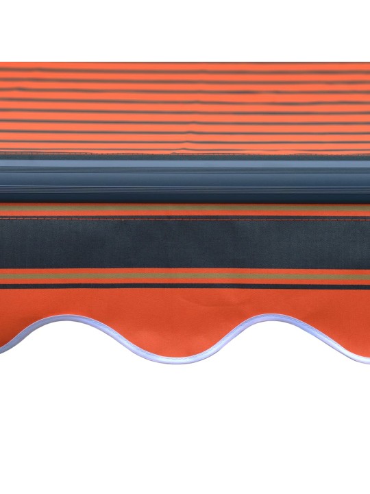 Ručně zatahovací markýza LED světlo 300x250 cm oranžová a hnědá