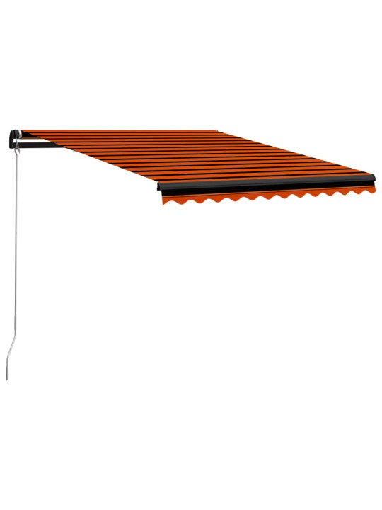 Ručně zatahovací markýza s LED světlem 350x250 cm oranžovohnědá