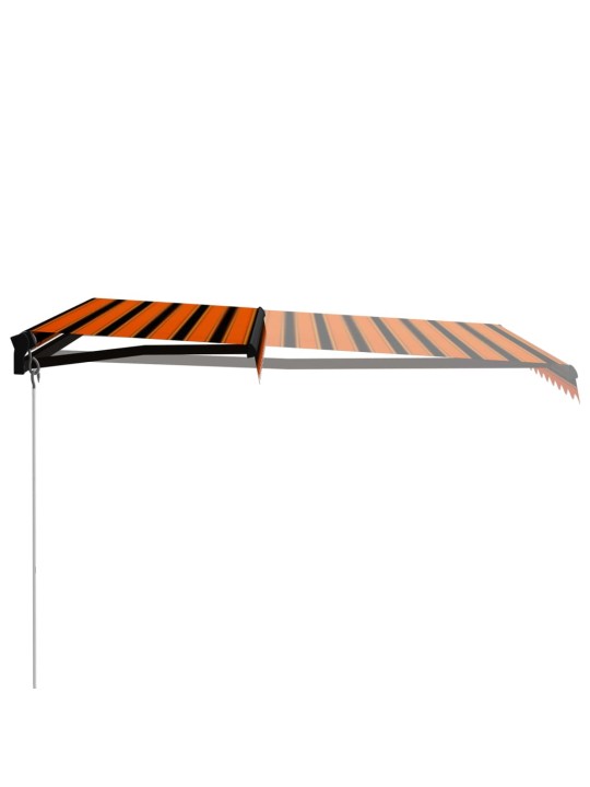 Ručně zatahovací markýza s LED světlem 350x250 cm oranžovohnědá