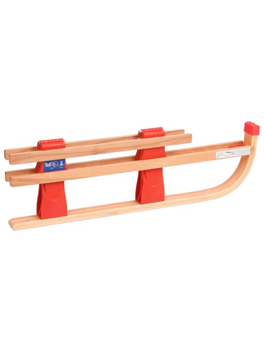 Skládací sněžné sáně s opěradlem 119 cm dřevěné