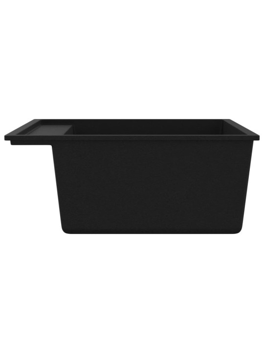 Kuchyňský dřez s přepadem černý žula