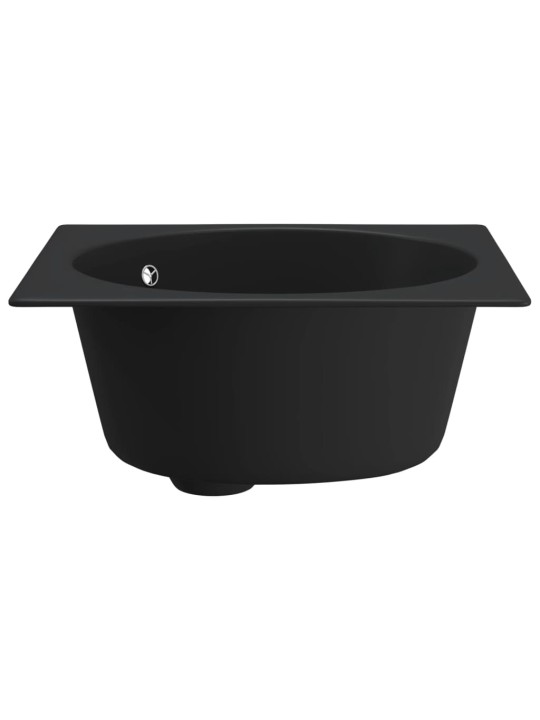 Kuchyňský dřez s přepadem černý žula