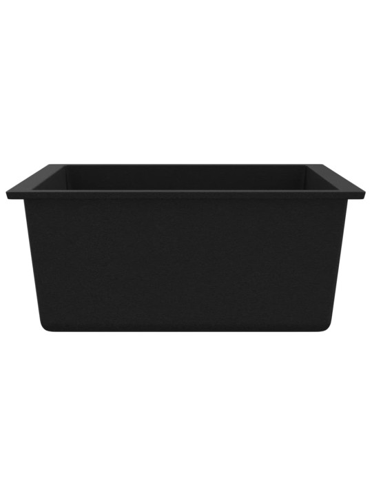 Kuchyňský dřez s přepadem černý žula