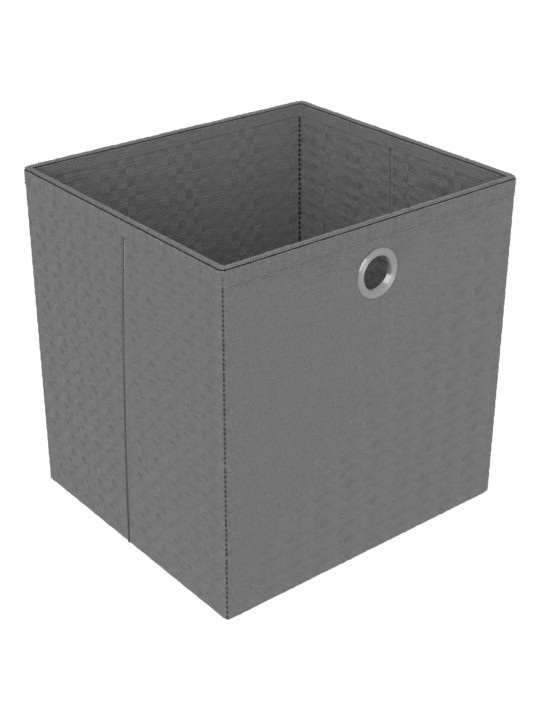 Výstavní police 4 přihrádky s boxy černá 69x30x72,5 cm textil