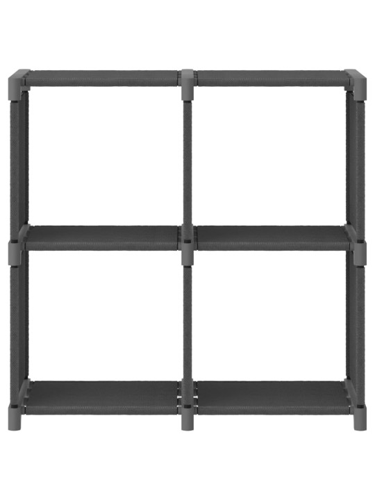 Výstavní police se 4 přihrádkami šedá 69x30x72,5 cm textil