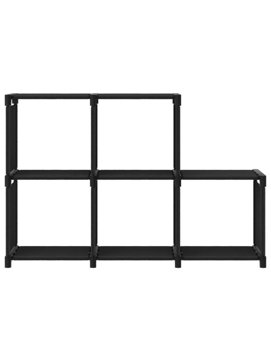 Výstavní police s 5 přihrádkami černá 103 x 30 x 72,5 cm textil