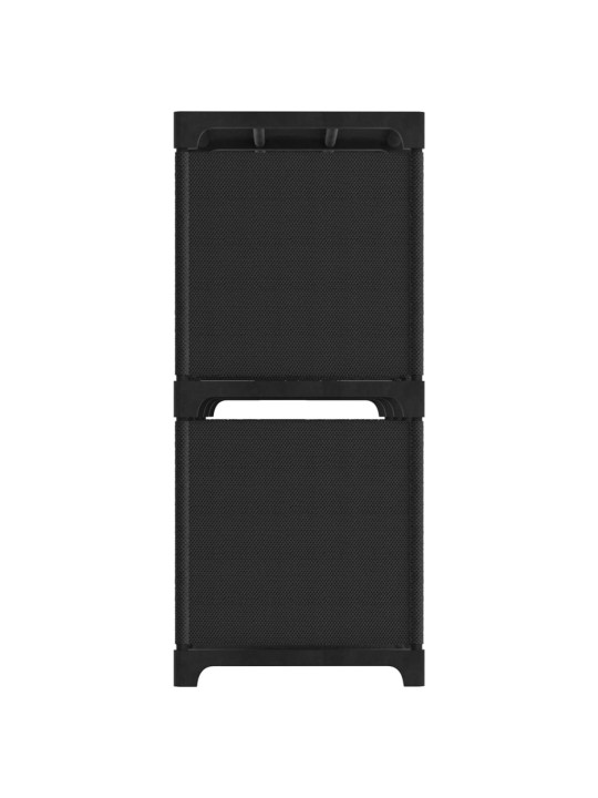 Výstavní police s 5 přihrádkami černá 103 x 30 x 72,5 cm textil